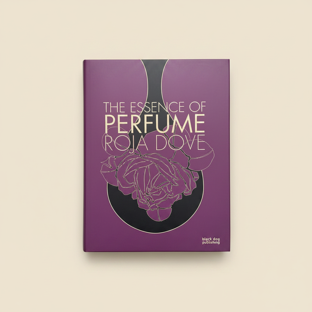 The Essence of Perfume on cream background