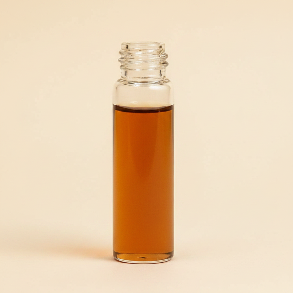 Amber Vial - Warm Cream Background