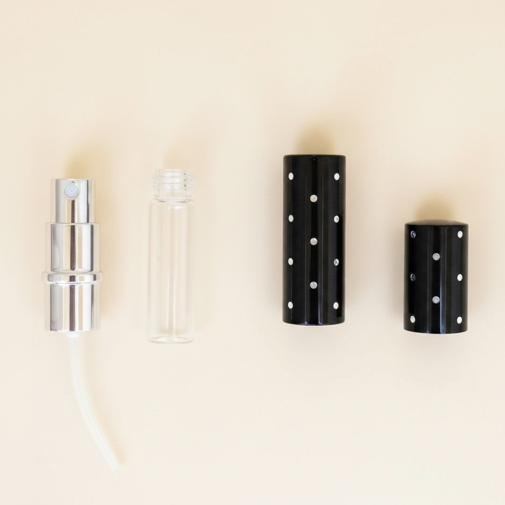 Atomizer Components - Warm Cream Background