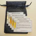 Divine Collection perfume samples - cream background