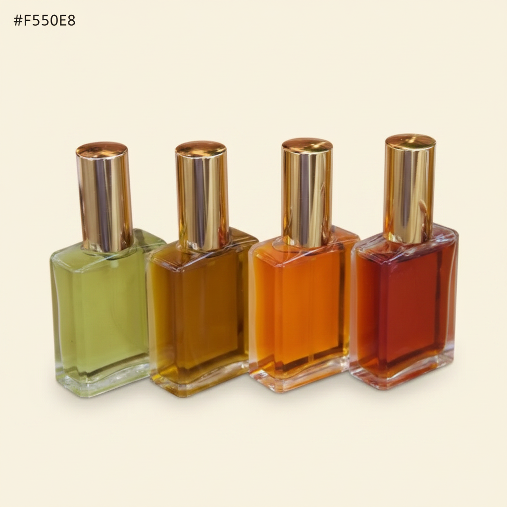Four Colorful Bottles - Warm Cream Background