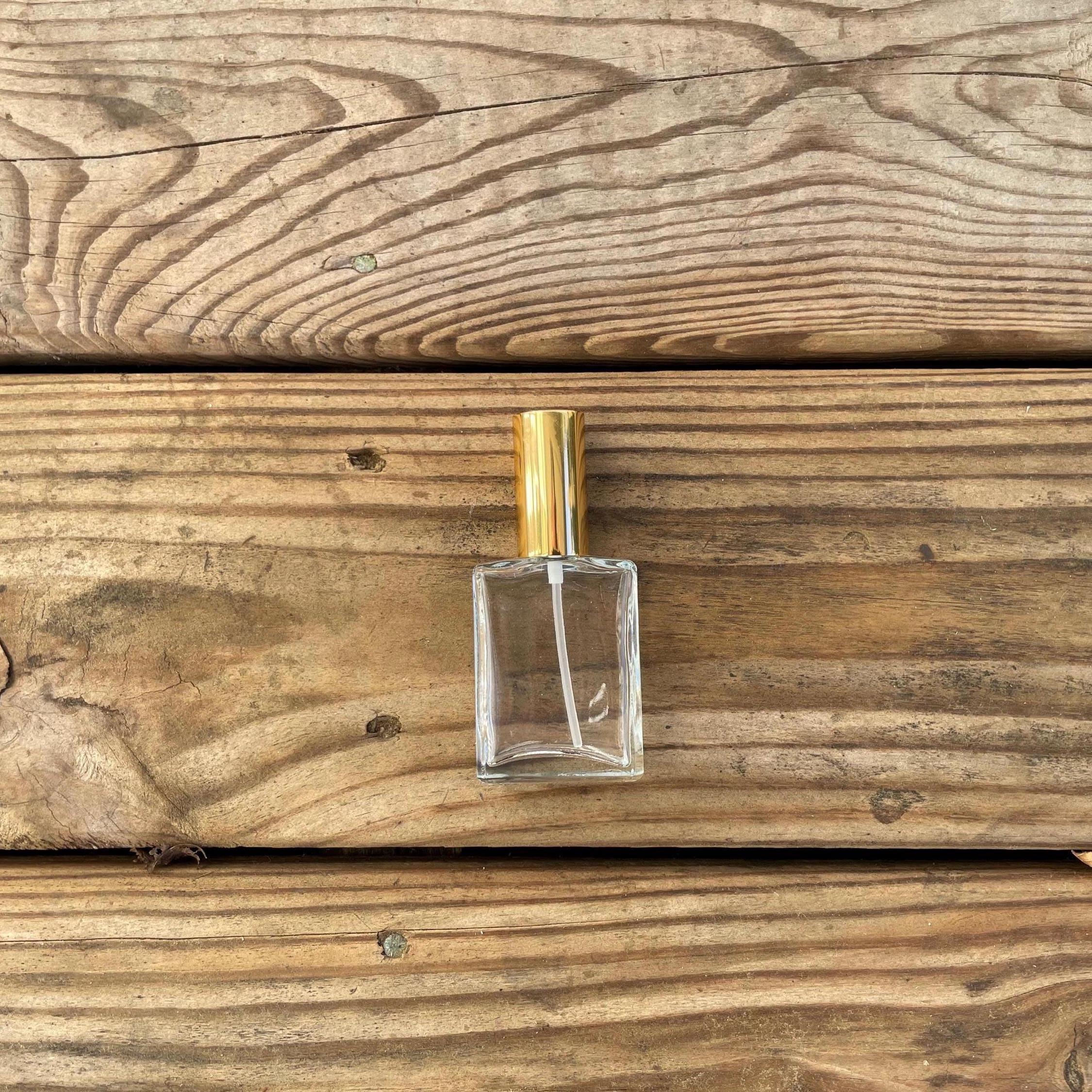 Empty Perfume Bottle: Gold Fine Mist Sprayer, 1 oz, refillable