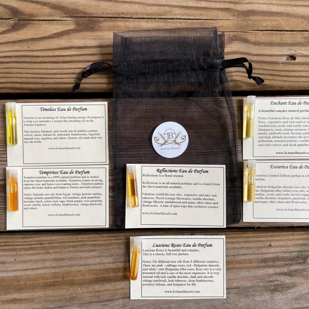 Organic Natural Perfume Samples: Oriental florals, fruity, chypre