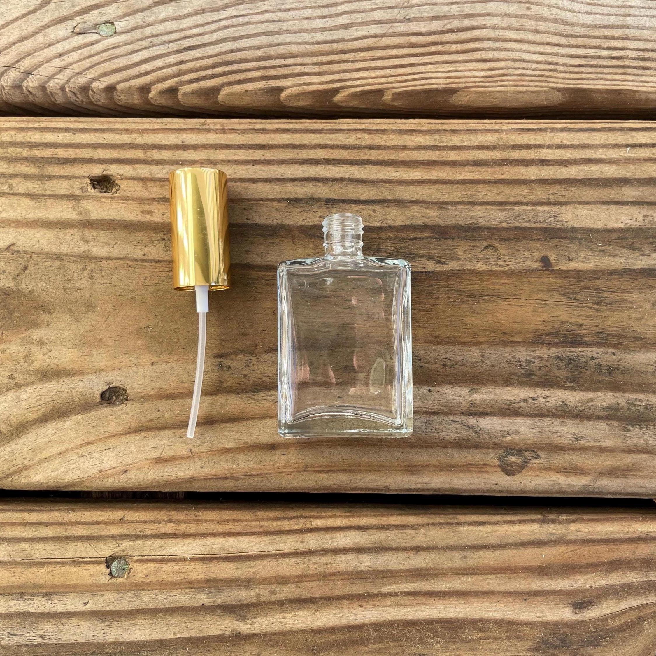 Empty Perfume Bottle: Gold Fine Mist Sprayer, 1 oz, refillable