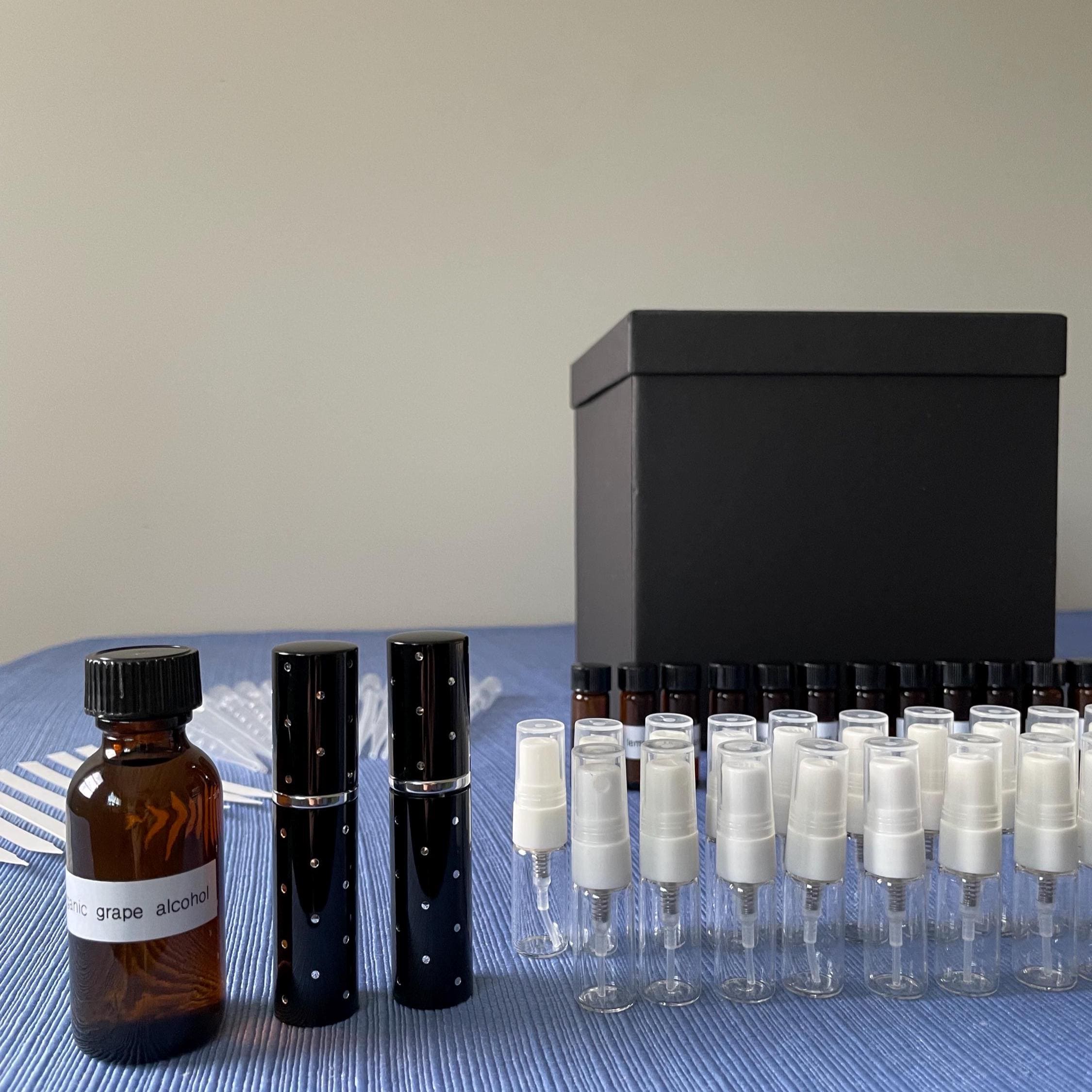 DIY Perfume Making Kit: Custom Scent Creation, Natural Essential oil, Atomizers with Grape Alcohol