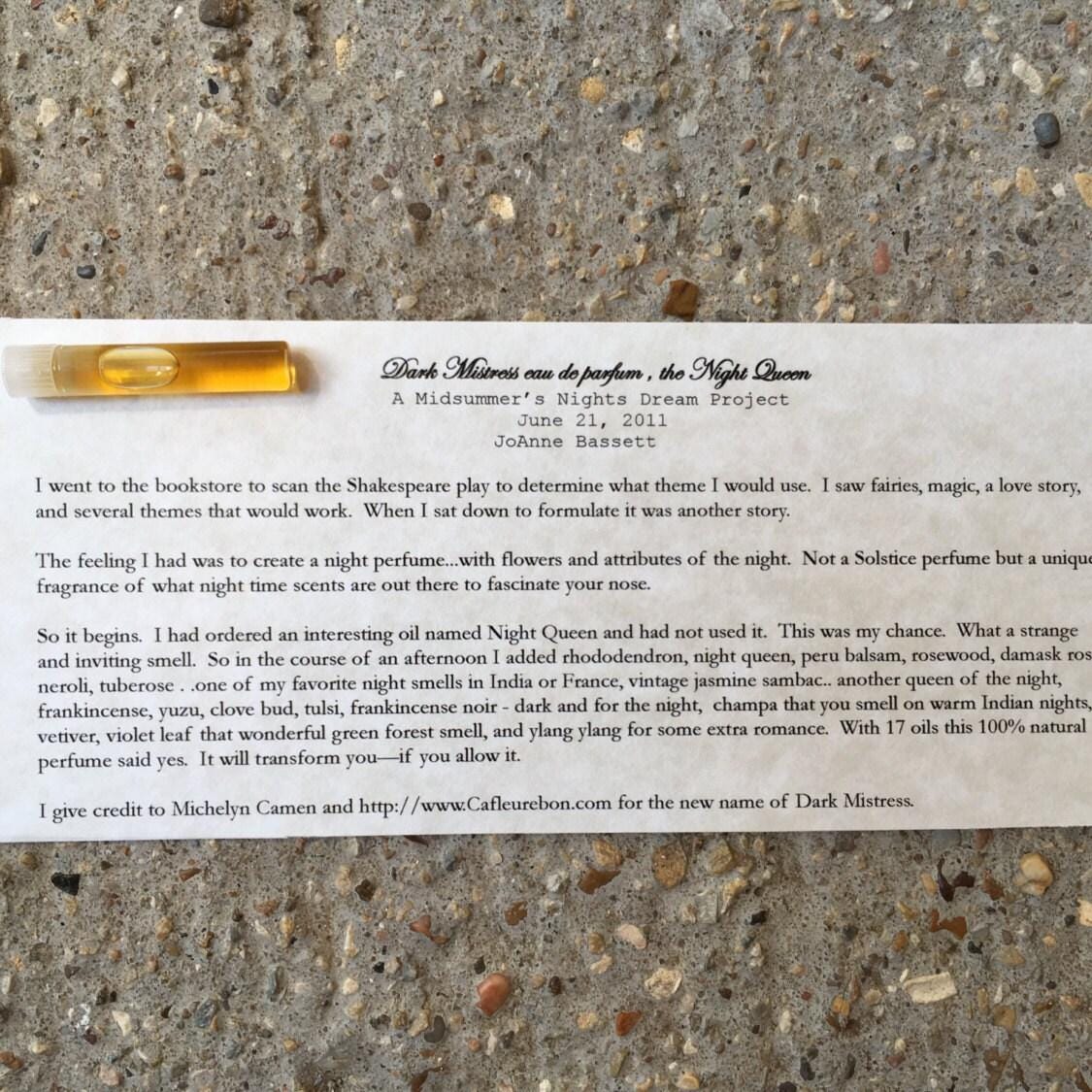 Dark Mistress Natural Perfume: Night Queen Jasmine, Tuberose