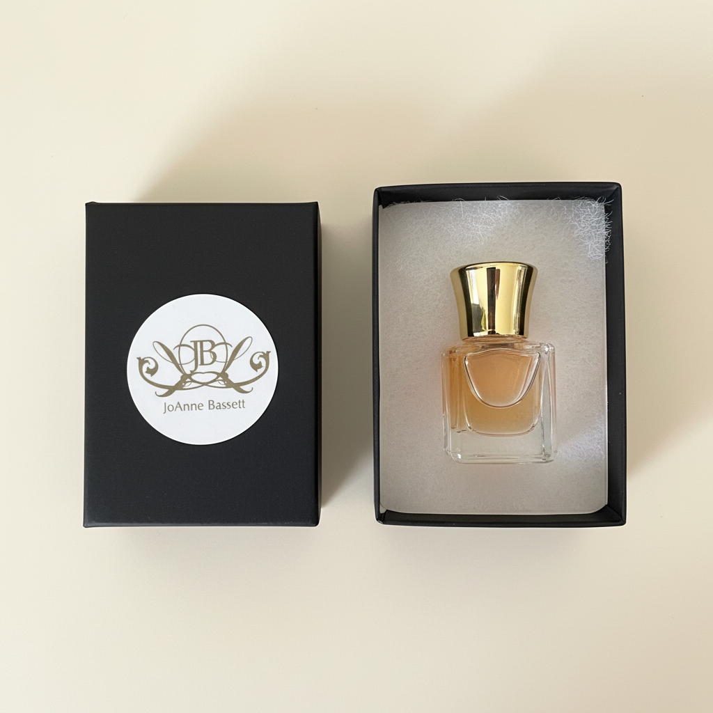 Parfum in box – cream background