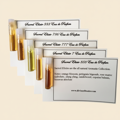 Sacred Elixir Samples - Warm Cream Background